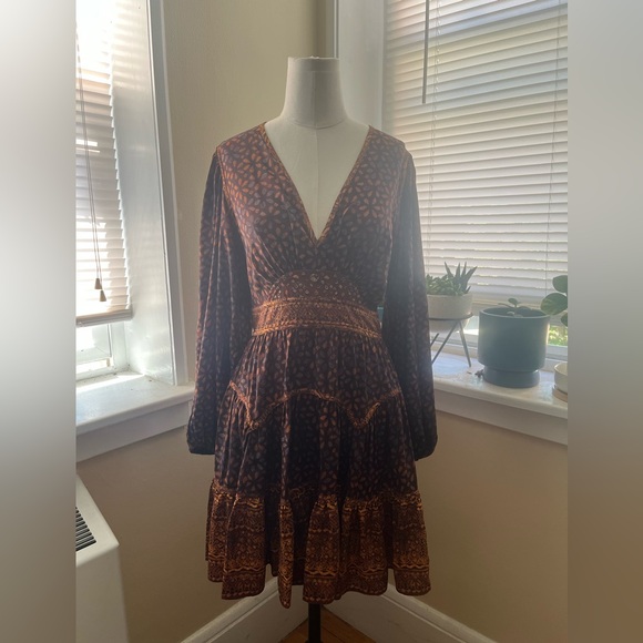 Ulla Johnson Brown and Orange Patterned Dress - Picture 10 of 13